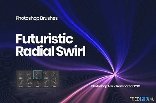 Futuristic Radial Swirl Photoshop Brushes Free Download