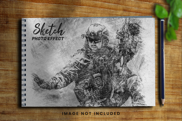Sketch Photo Effect PSD Template Free Download