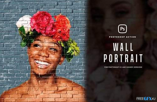 Wall Portrait Photoshop Action