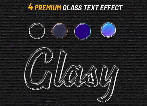 4 Editable Premium Glass Text
