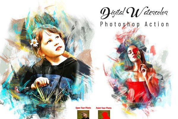 Digital Watercolor Photoshop Action