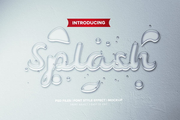 Splash PSD Font Style Effect Mockup