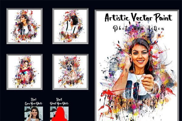 Artistic Vector Paint PS Action