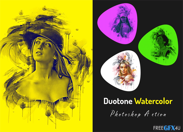 Duotone Watercolor Photoshop Action