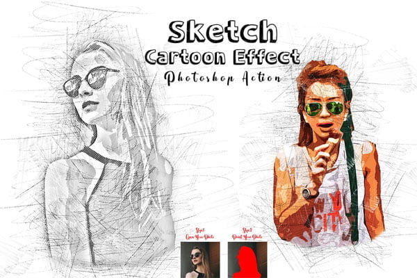 CreativeMarket - Sketch Cartoon Effect PS Action