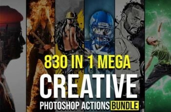 830 in 1 Mega Creative Photoshop Actions Bundle