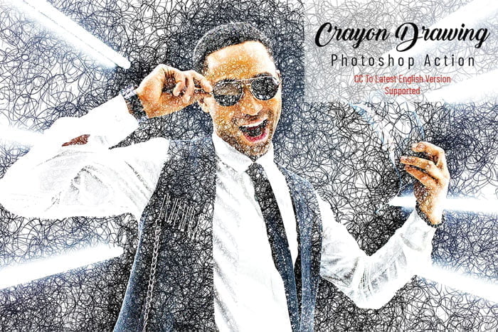 Crayon Drawing Photoshop Action