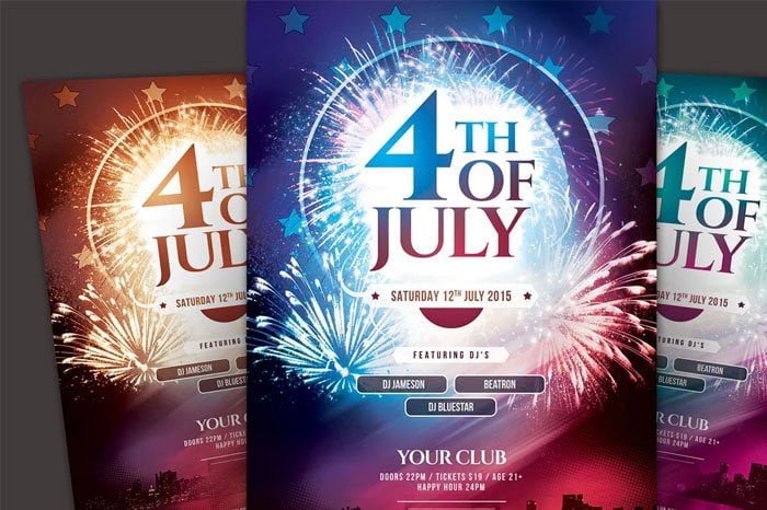 4th of July Flyer PSD Template