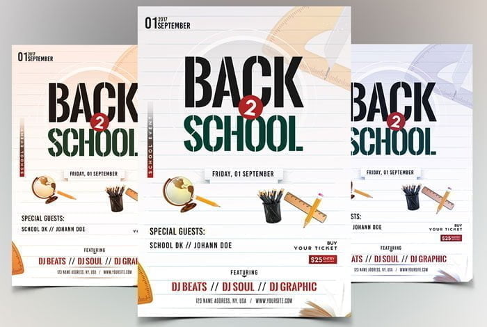 Back To School Flyer PSD Template
