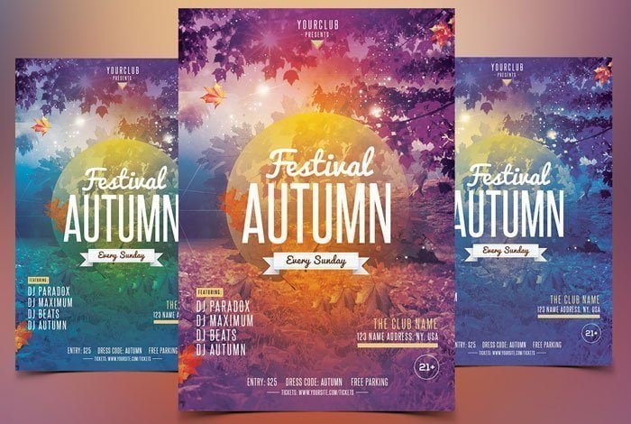 Festival Autumn Flyer PSD Template