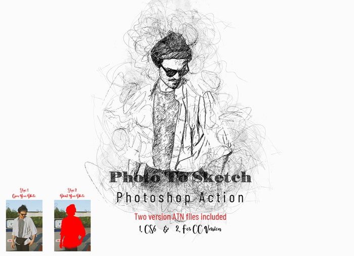 Photo To Sketch Photoshop Action