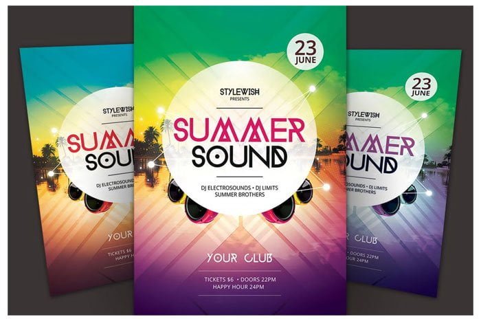 Summer Sound Flyer PSD Template