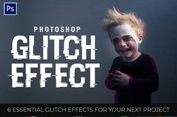 100 Glitch Photo Effects & Overlays For Photoshop