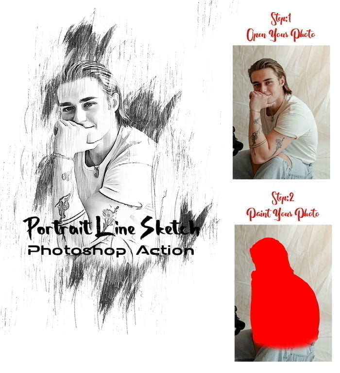 Graphicriver - Portrait Line Sketch PS Action