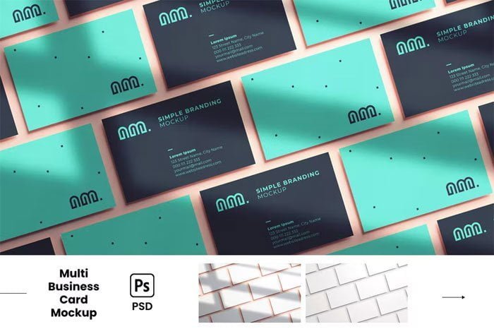 Multi Business Cards Mockup