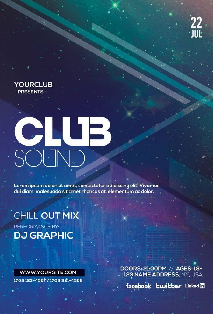 Club Sound Flyer PSD Template