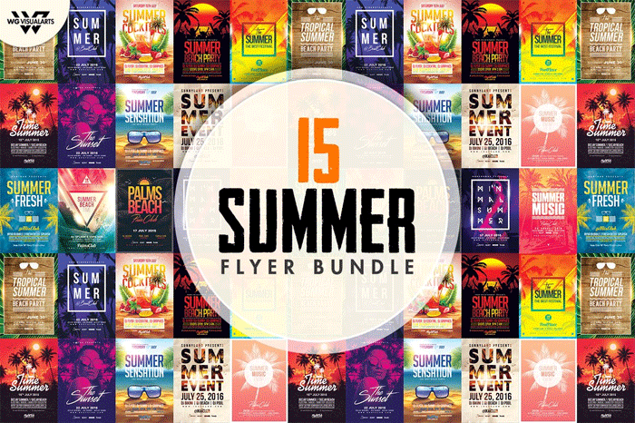 90%OFF 15 Summer Beach Flyer Bundle