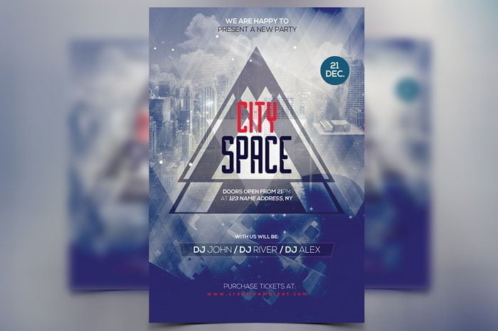 City Space Flyer PSD Template