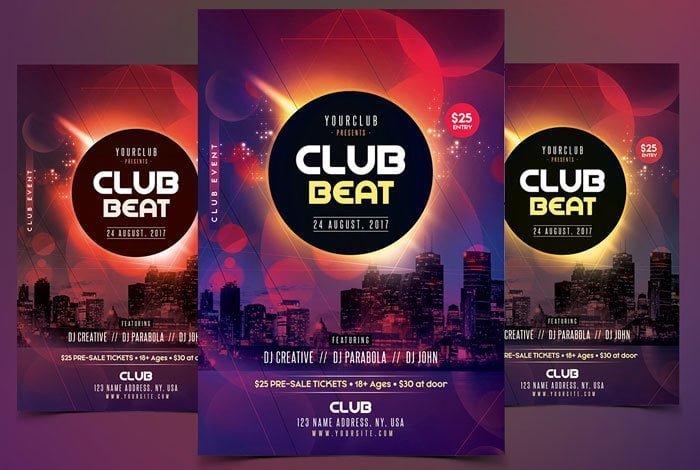 Club Beat Flyer PSD Template
