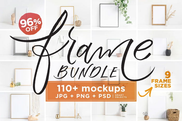 Frame Mockup Bundle JPG + PNG + PSD