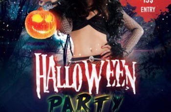 Halloween Party Flyer PSD Template