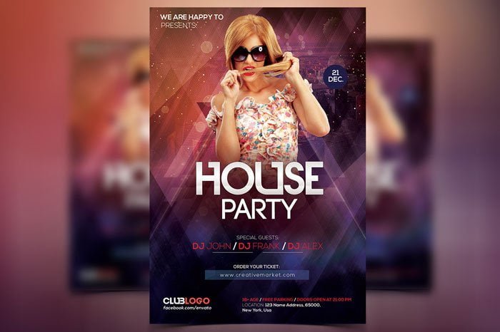 House Party Flyer PSD Template
