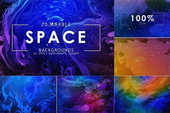CreativeMarket - Space Marble Backgrounds