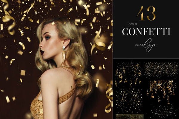 43 Gold Confetti Metallic
