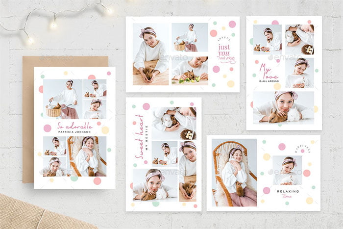 Polka Dot Photo Collage Template