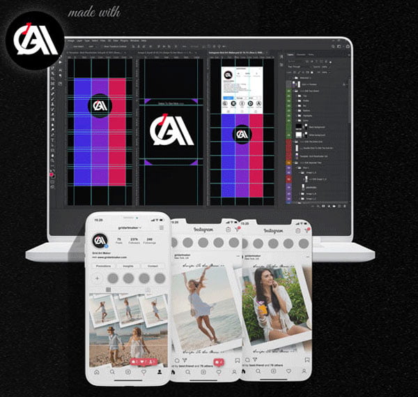 Instagram Grid Art Maker All-In-One Photoshop Suite