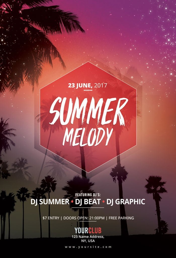 Summer Melody Flyer PSD Template