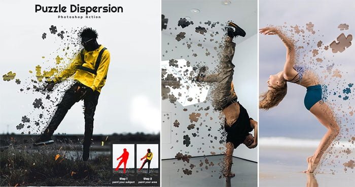 Puzzle Dispersion Photoshop Action