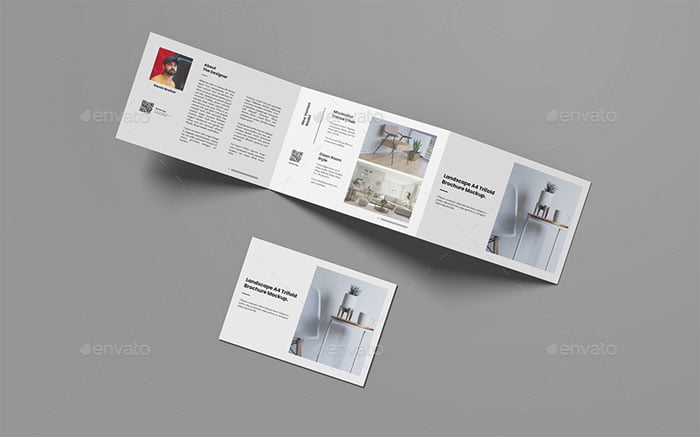 Clean A4 Landscape Trifold Brochure Mockup