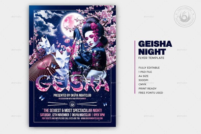 Geisha Night Flyer Template V2