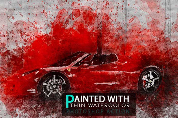 Painted With Thin Watercolor Photoshop Action