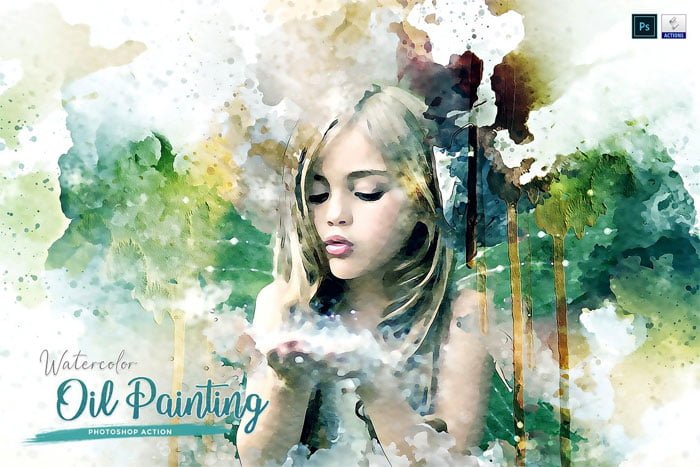Watercolor Oil Painting PS Action