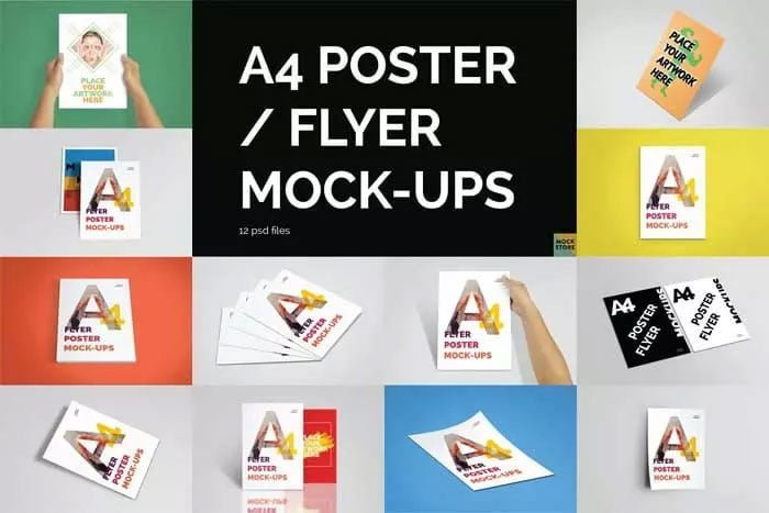 A4 Poster, Flyer Mockups