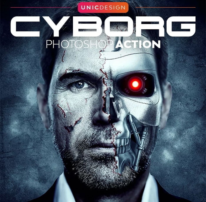 Cyborg Photoshop Action