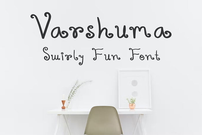 Varshuma Handwritten Swirly Font