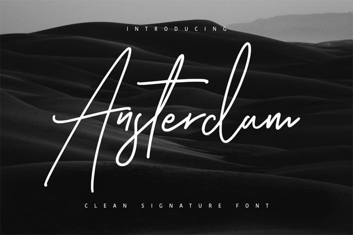 Ansterdam Clean Signature Font