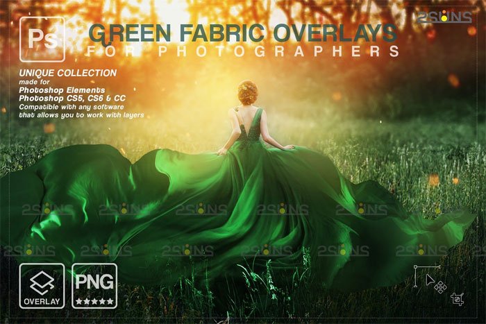 Green Flying Dress Fabric