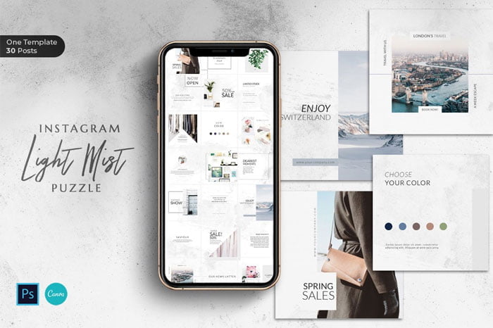Instagram Puzzle Mist Canva