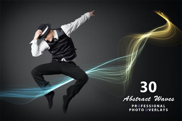 30 Abstract Waves Overlays