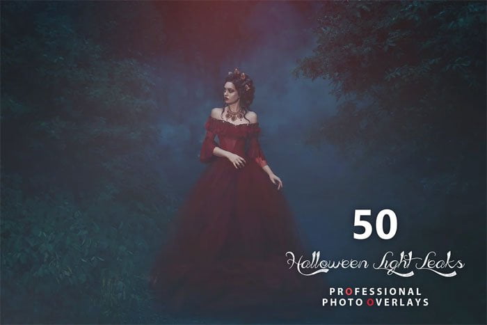 50 Halloween Light Leaks Overlays