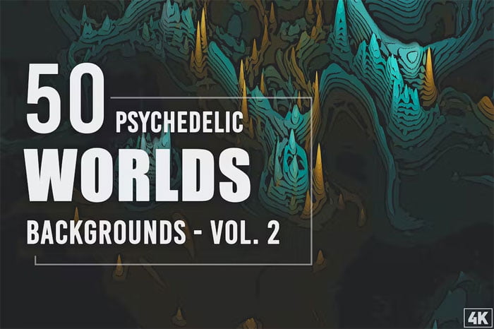 50 Psychedelic Worlds Backgrounds V.2