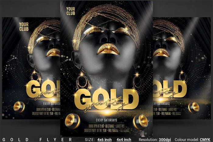 CreativeMarket - Gold Flyer