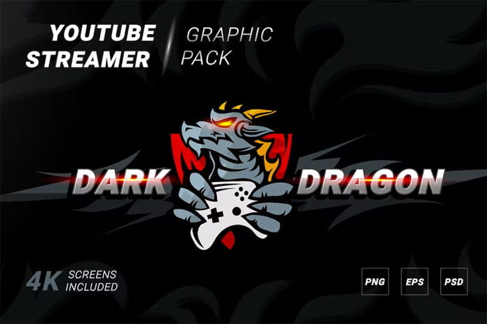 Dark Dragon Letter With Banner