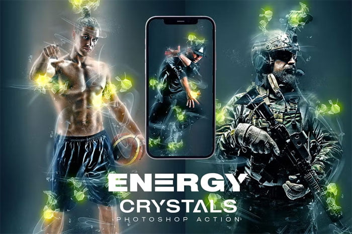 Energy of Crystals Action