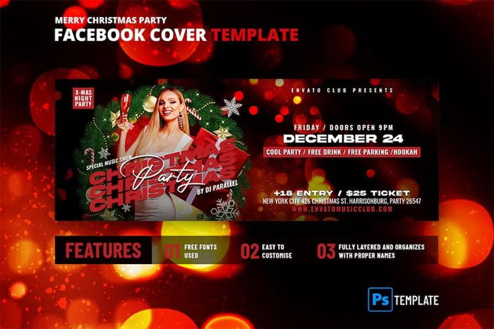 Facebook Cover Christmas Party