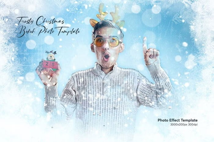 Frosty Christmas Bokeh Template